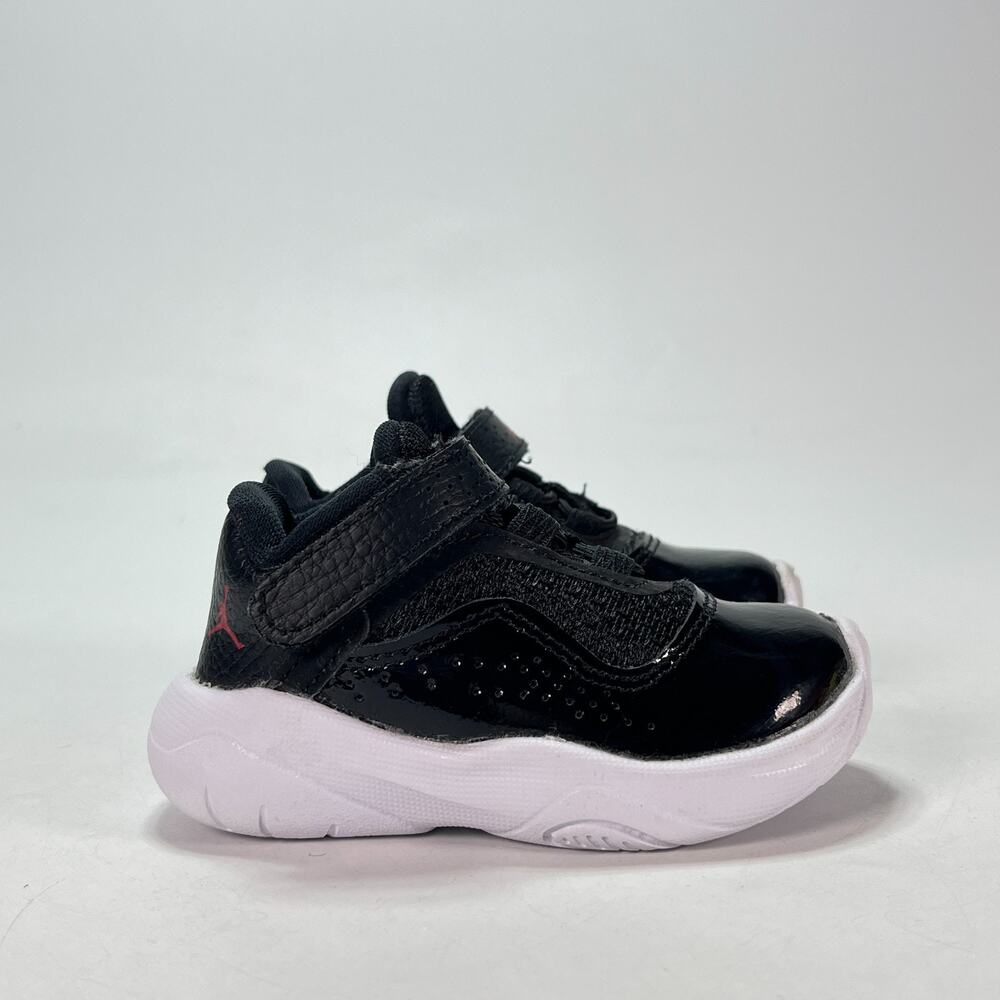 Air Jordan 11 CMFT Low Black White Hook & Loop Basketball Shoes Kids Size 4C